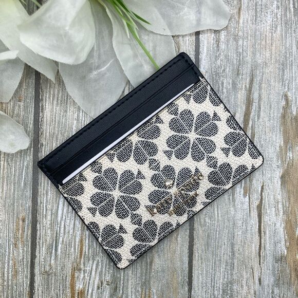 Kate Spade Signature Spade Flower Small Slim Card Holder Wallet Bag Purse - Picture 1 of 11